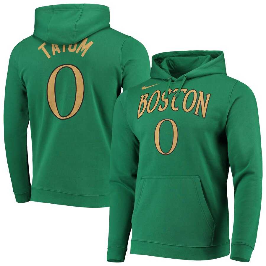 NBA Jayson Tatum Boston Celtics Nike 201920 City Edition Name Number Team Pullover Hoodie Kelly Green